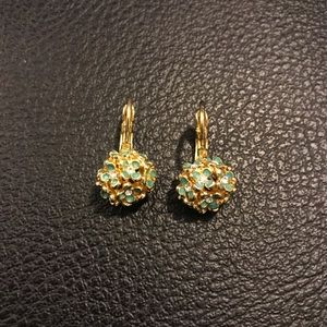 Kate Spade Gold and Blue Flower Earrings